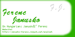 ferenc janusko business card